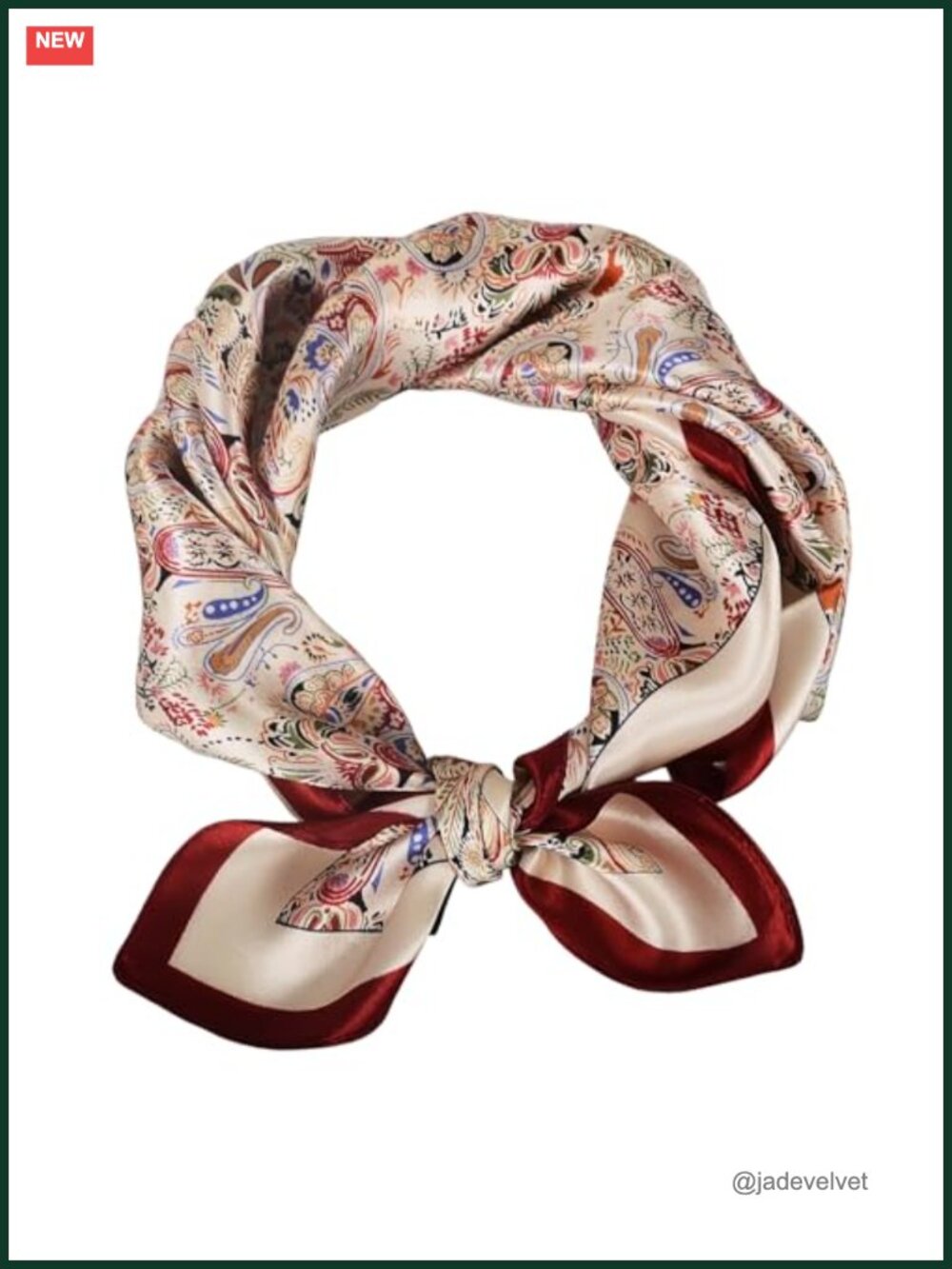 100% Mulberry Silk 21" Square Scarf Paisley Neckerchief